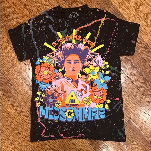 Studiohouse Designs Other - Studiohouse Designs “Midsommar” A24 Black Neon Splatter Unisex T-Shirt: SM, NWOT